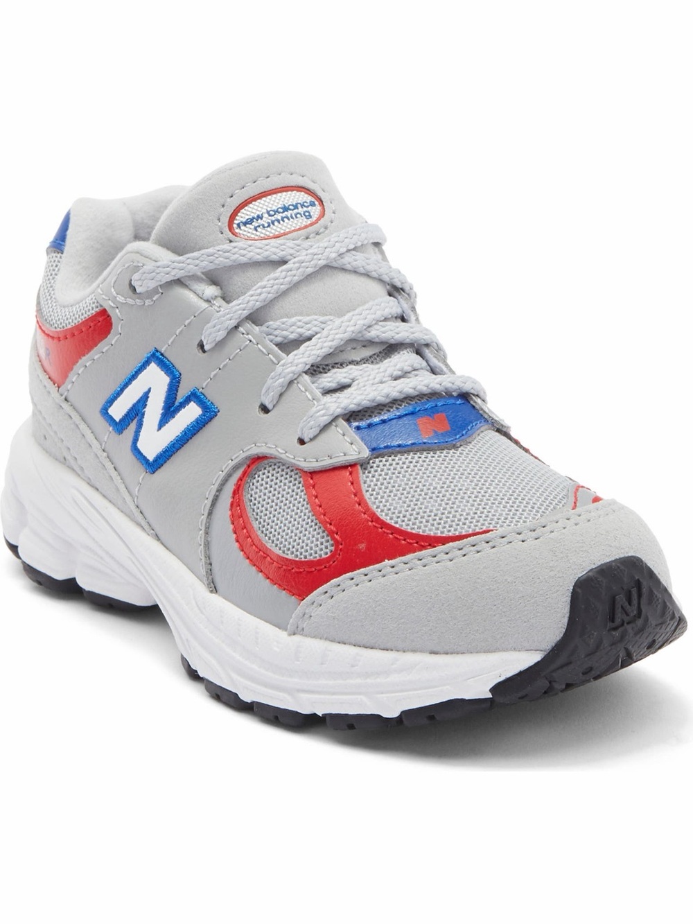 New Balance Kids' 2002R Sneakers  Gray, Red, White & Blue Lace-Up